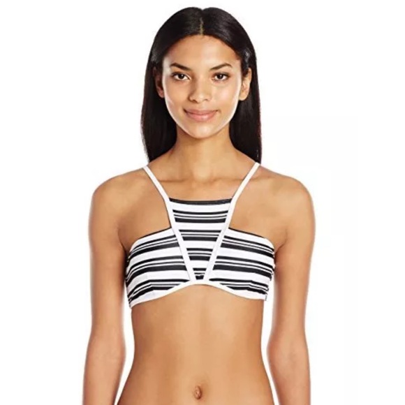 SZ M ONLY🌟Mink Pink Striped High-Neck Bikini! NEW - Picture 7 of 7